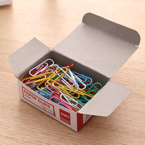 Deli 100Pcs Colored Paper Clip 33mm Box E39716