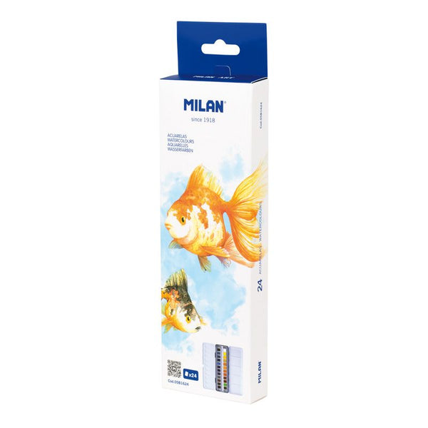 Milan Transparent Watercolor Tin Box of 24