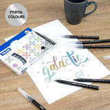 Milan Metallic Paint Brush Markers Set Of 6