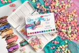White Nights Artist Watercolor set of 12 Full Pans Pastel Theme Plastic Box