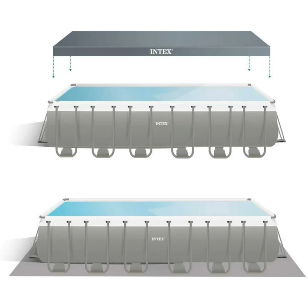 INTEX ( 24 ft x 12 ft x 52" ) Ultra XTR Frame™ Rectangular Pool Set With Sand Filter Pump