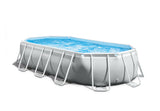 Intex Prism Frame Oval Pool Set 20ft X 10ft X 48" With Pool Cover , Ground Cloth , Ladder & Water Filter Pump