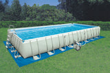 INTEX 32ft X 16ft X 52in Ultra XTR Rectangular Pool Set with Sand Filter Pump & Saltwater System, Ladder, Ground Cloth, Pool Cover