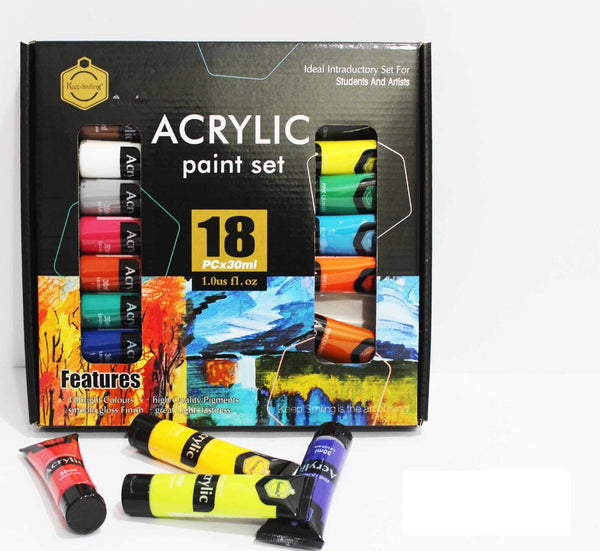 Keep Smiling Acrylic Colour Paint 30ml Set of 18pcs