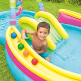 Intex Rainbow Funnel Play Center Pool For Kids (9'8"X6'3"X3'6") With Six Balls