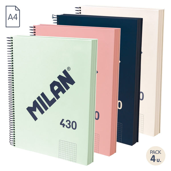 Milan Hardcover Spiral Books A4 90 gsm 80 sheets