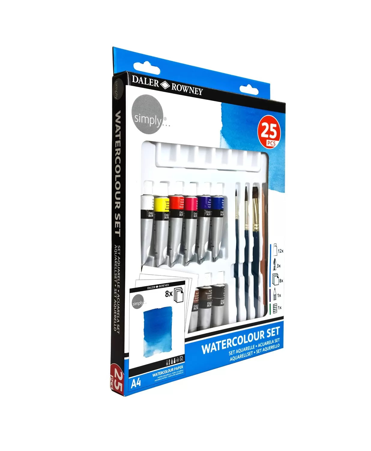 Daler-Rowney Simply Watercolor Painting Set Of 25 Piece