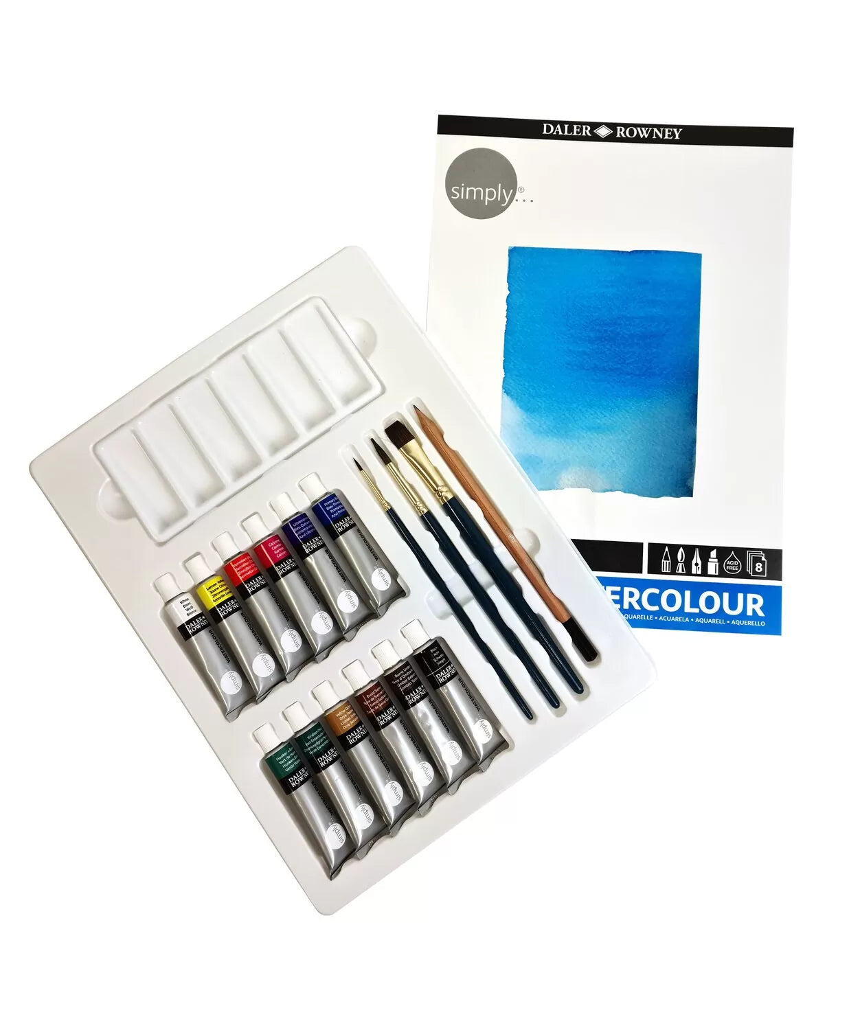Daler Rowney Aquafine 48-Piece Watercolor Studio Set