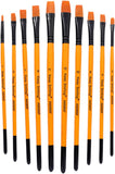 Keep Smiling Acrylic Flat Brush Pack Of 10
