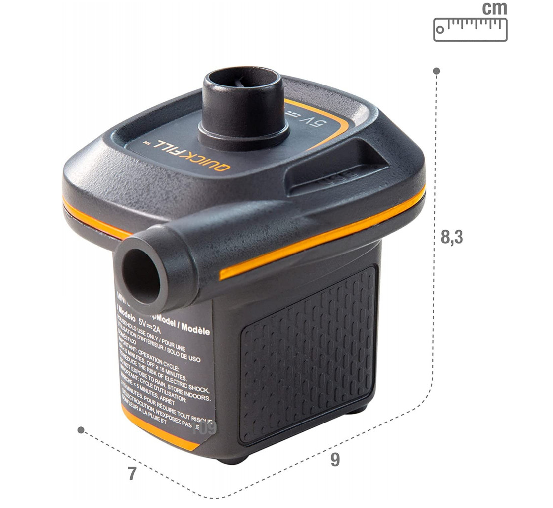 INTEX Mini Quick Fill USB Powered Air Pump 4.25 x 4.25 x 3 thestationerycompany.pk