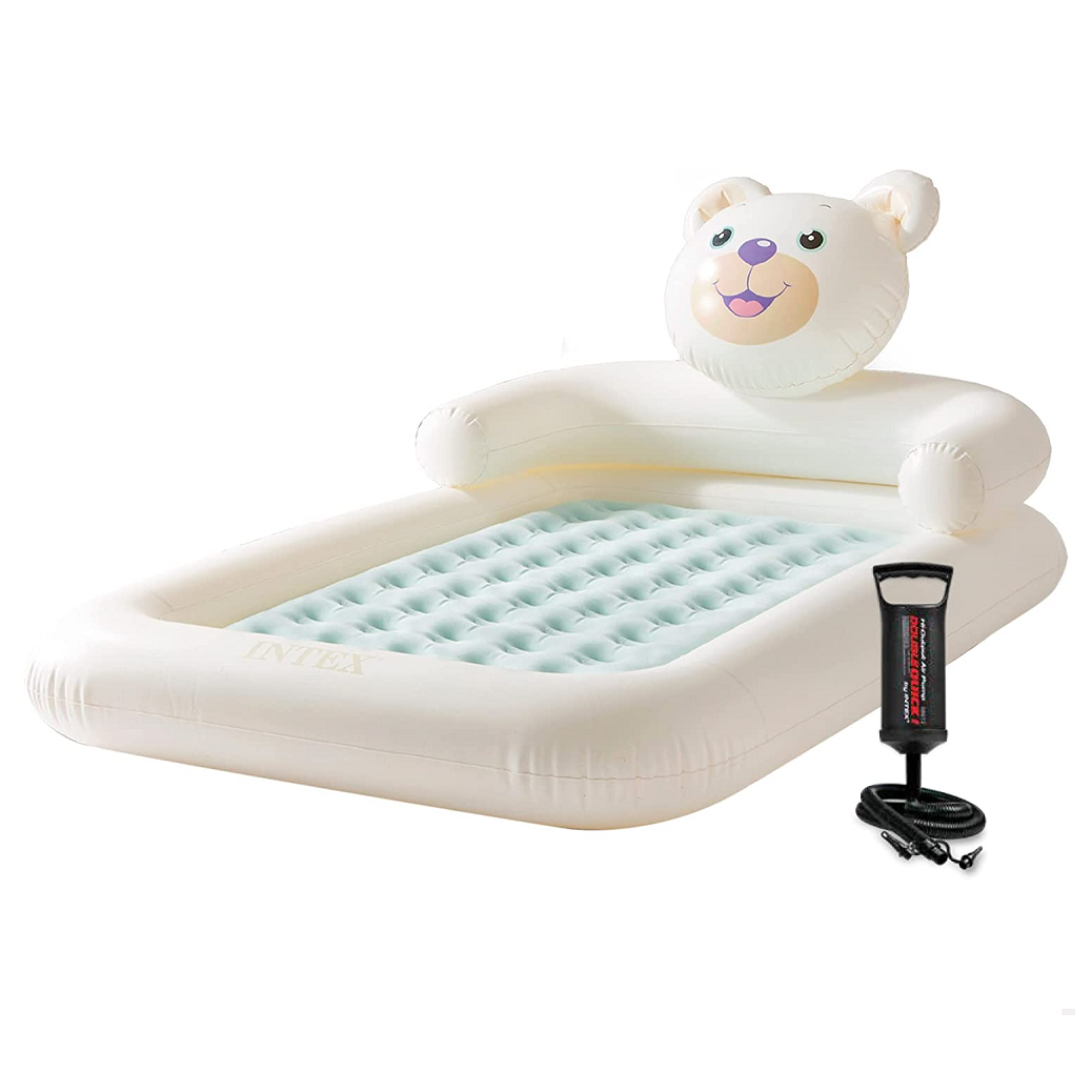 Intex Teddy Bear Kids Travel Bed With Hand Pump ( 45in x 70in x 28in )