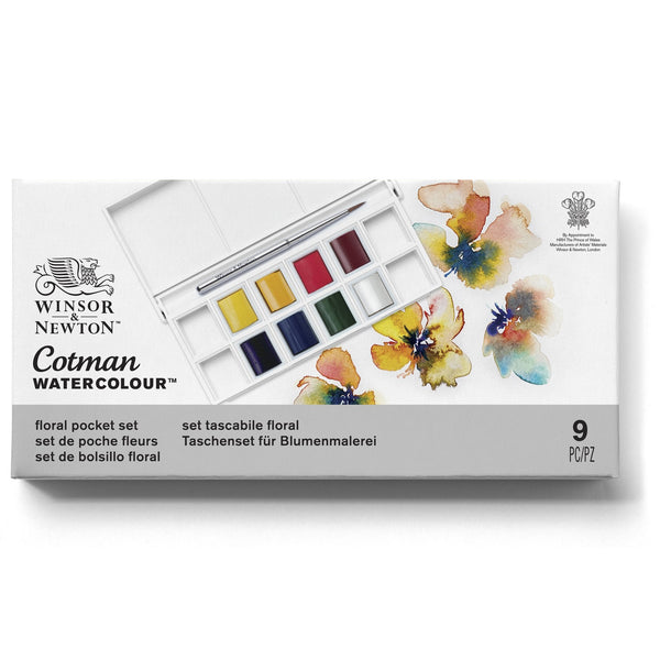 Winsor Newton Cotman Water Colour 8 Half Pen Floral Pocket Set
