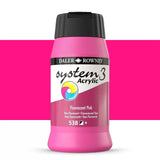 Daler Rowney System3 Acrylic Paint Fluorescent Pink – 500ml
