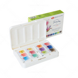 White Nights Artist Watercolor set of 12 Full Pans Botanica Theme Plastic Box