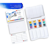White Nights Artist Watercolor set of 12 Full Pans Plastic Box
