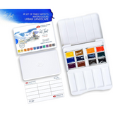 White Nights Artist Watercolor set of 12 Full Pans Plastic Box