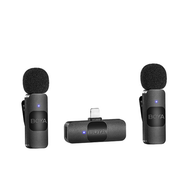 Boya BY-V2 Dual UltraCompact Wireless Microphone For Type I Phone IOS Devices With 2 Year Official Warranty