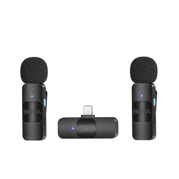 Boya BY-V2 Dual UltraCompact Wireless Microphone For Type I Phone IOS Devices With 2 Year Official Warranty