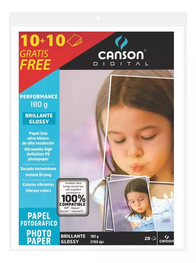 Goss Paper Canson Everyday Digital Photo Gloss Paper A4 - 200gsm 20 Sheets ...