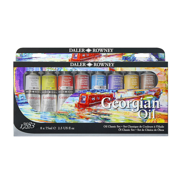 Daler Rowney Georgian Oil Color Set Of 8x75ml Tubes