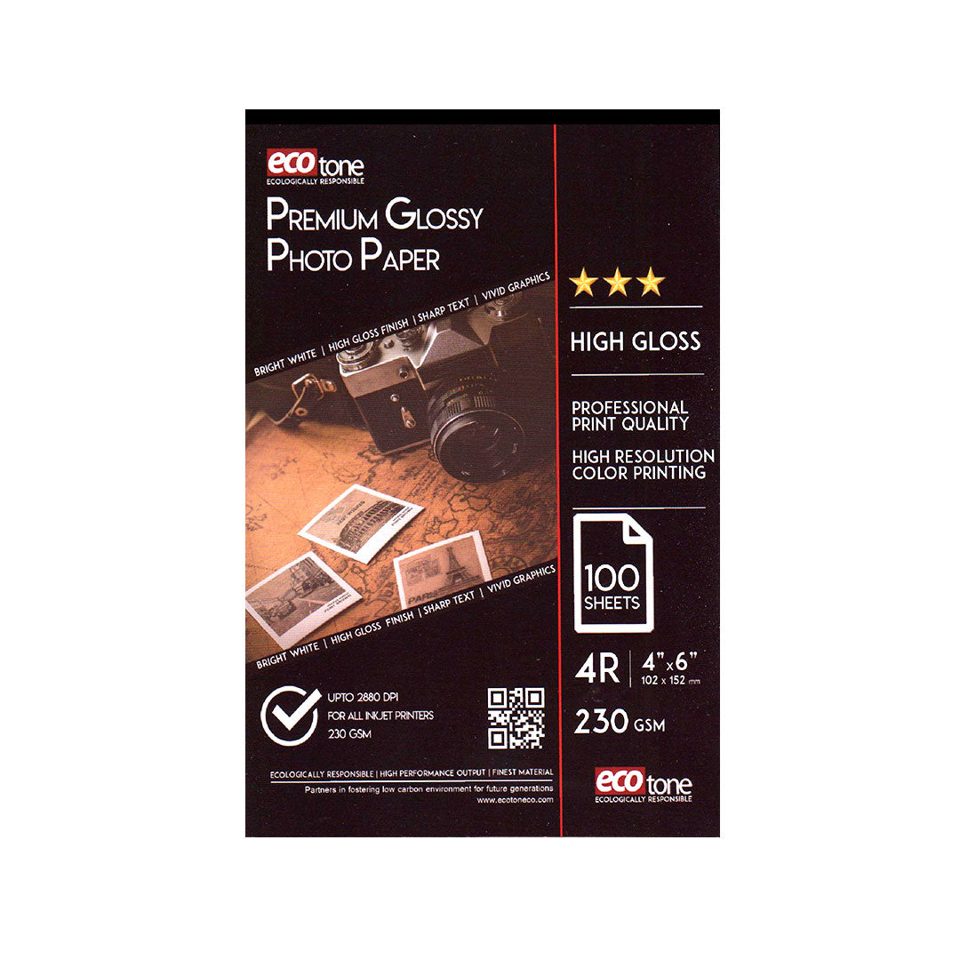 Ecotone 4x6 Photo Paper 230gm Glossy 100 Sheets – thestationerycompany.pk