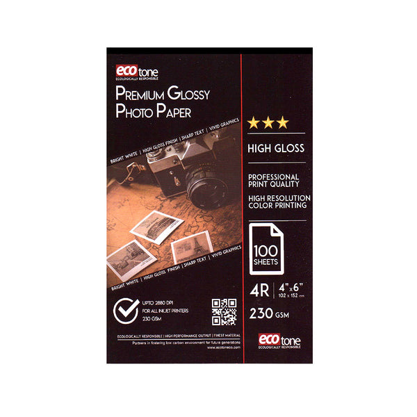 Ecotone 4x6 Photo Paper 230gm Glossy 100 Sheets