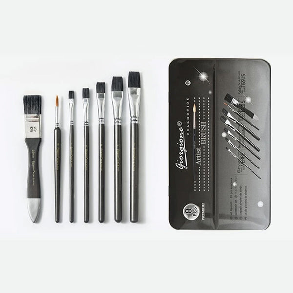 Giorgione Flat Paint Brush Set 8 Pcs