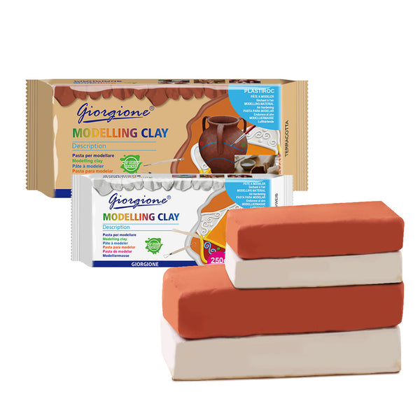 Giorgione Air Dry Clay – 500g (White & Terracotta)