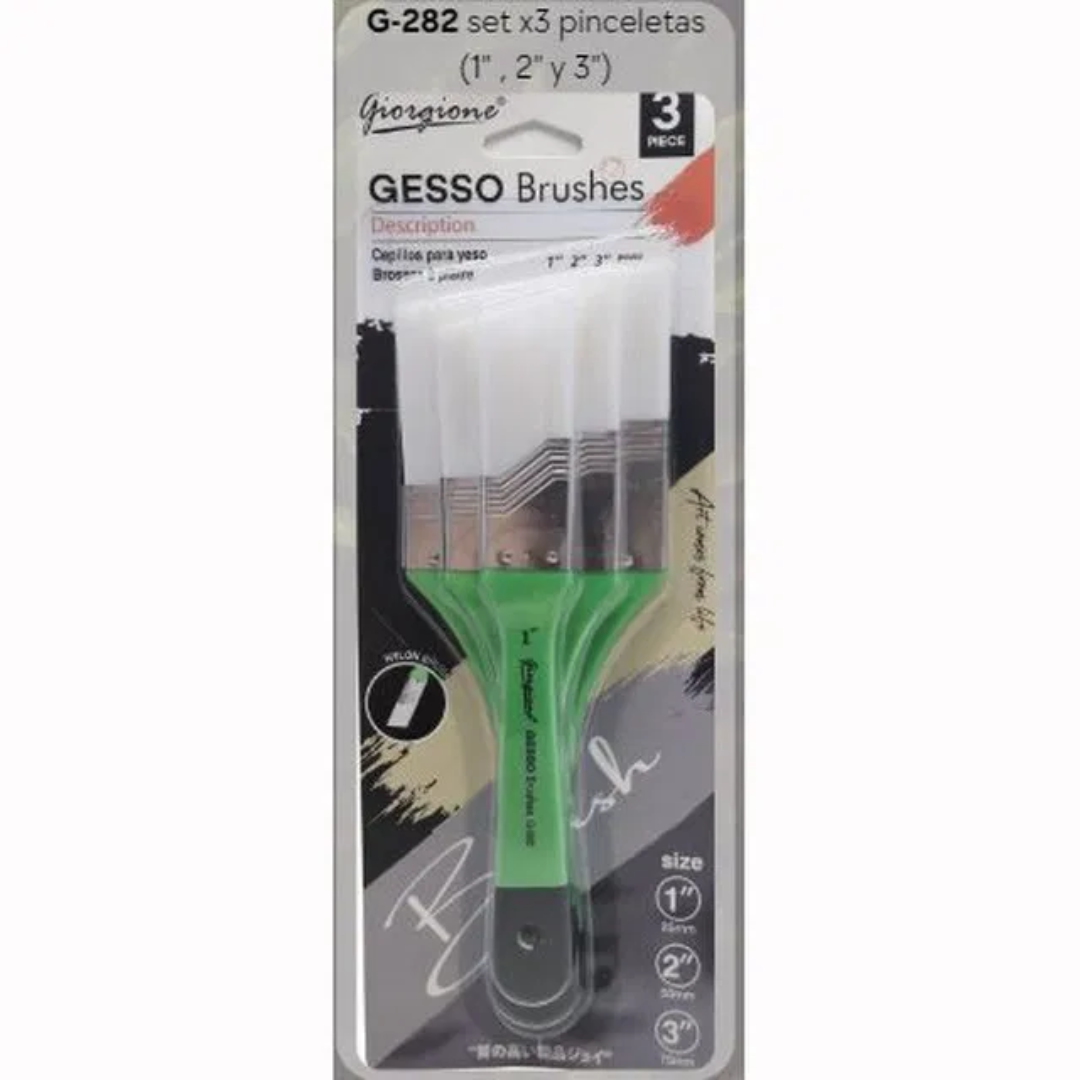 Giorgione GESSO Base Making Paint Brush Set 3 Piece