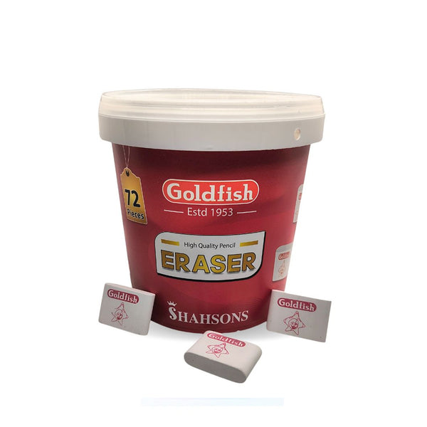 Goldfish Pencil Eraser Bucket 72pcs