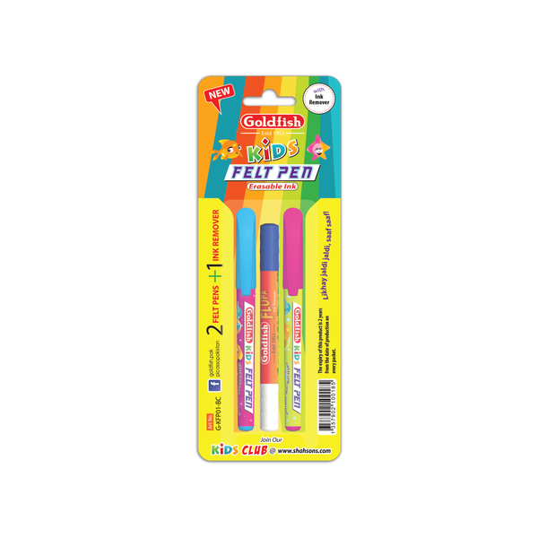 Goldfish Felt Pen+Ink Remover Blister Pack