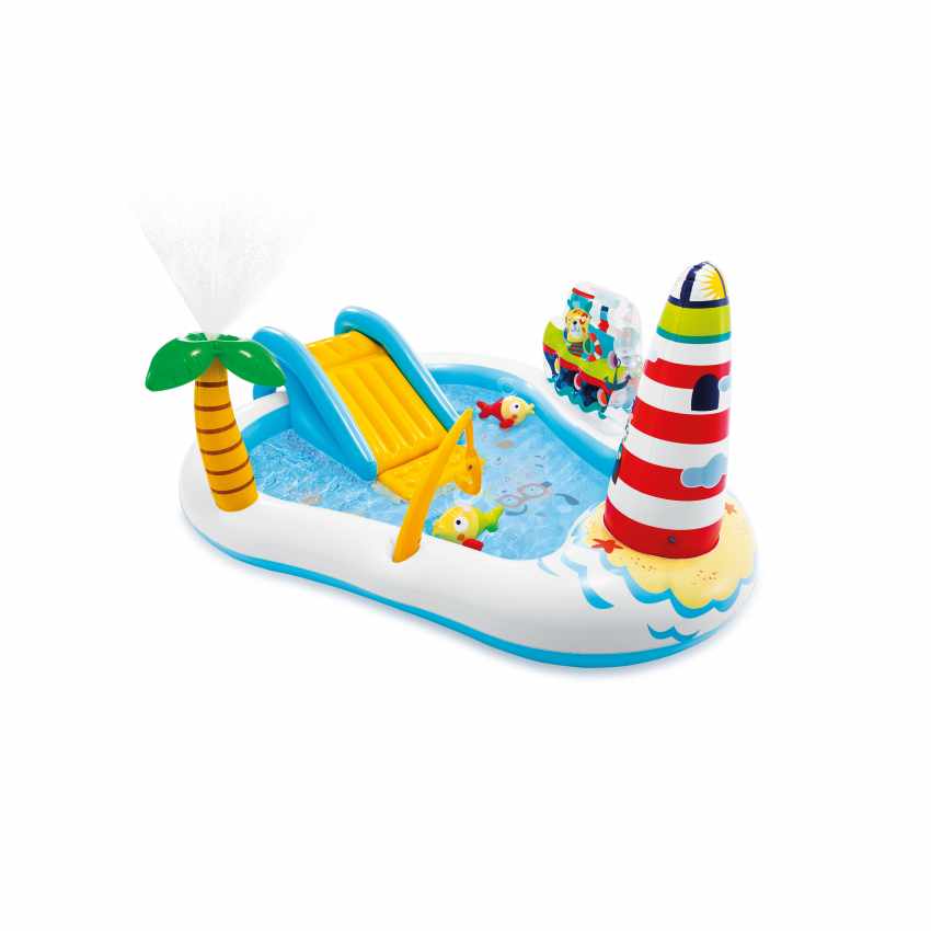 INTEX Fishing Fun Play Center Inflatable Kiddie Pool 218 x 188 x 99 cm –