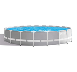 INTEX ( 20' x 52" ) Prism Frame Round Metal Frame Pool With Filter Pump, Ladder, Ground Cloth & Pool Cover
