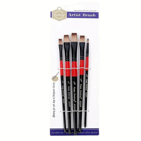 Keep Smiling Flat Brush Set of 5