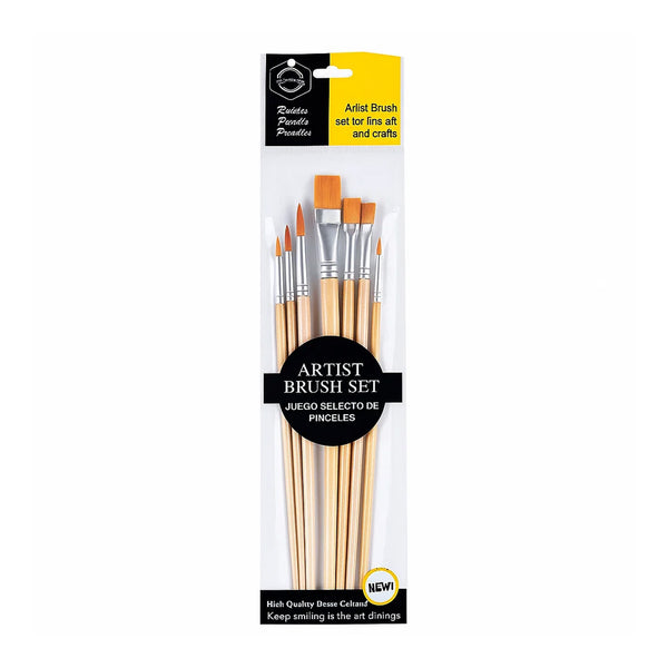 Keep Smiling Long Handle Mix Brush Set – 8pcs