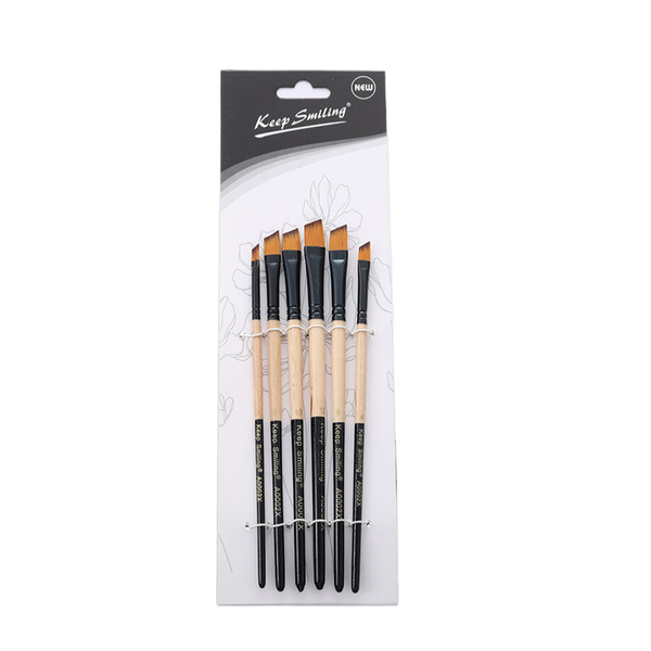 Keep Smiling Angle Paint Brush Set of 6