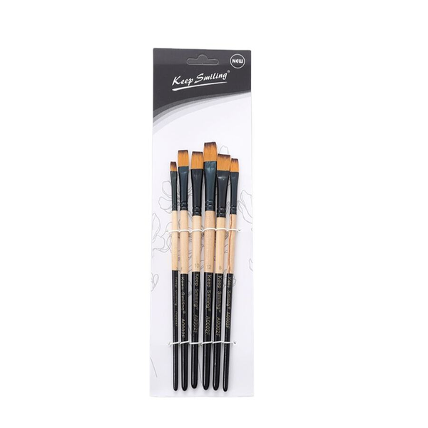 Keep Smiling Flat Paint Brush Set of 6