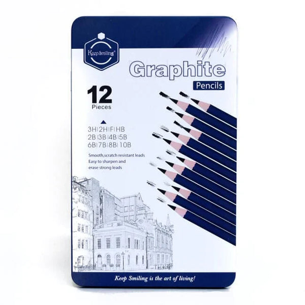 Keep Smiling Art Graphite Pencil – Tin Box Set of 12