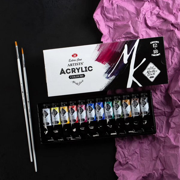 Masterclass Extra Fine Artist Acrylic Paints Set Of 12 18ml