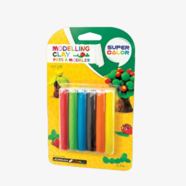 Jordan Chalk Modelling clay, 6 colours in Blister, 90 gram