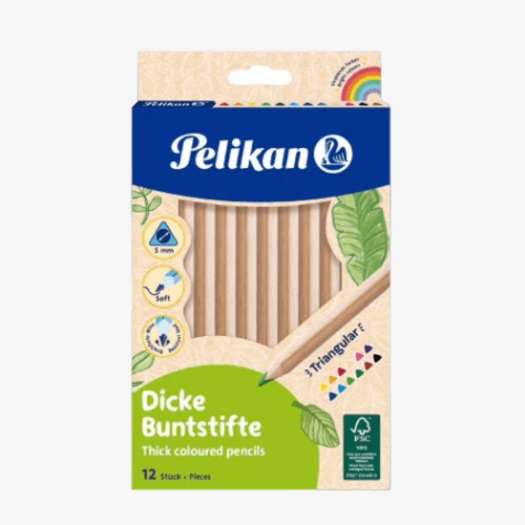 Pelikan Natural Wood Jumbo Color Pencils P-12