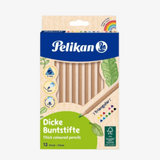 Pelikan Natural Wood Jumbo Color Pencils P-12