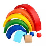 Rainbow Wooden Blocks Stacking