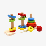 Rainbow Three Column Tower Shape Educational Toys
