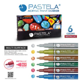 ST Pastela Acrylic Metallic Marker Set of 6 ( 0.7 mm )