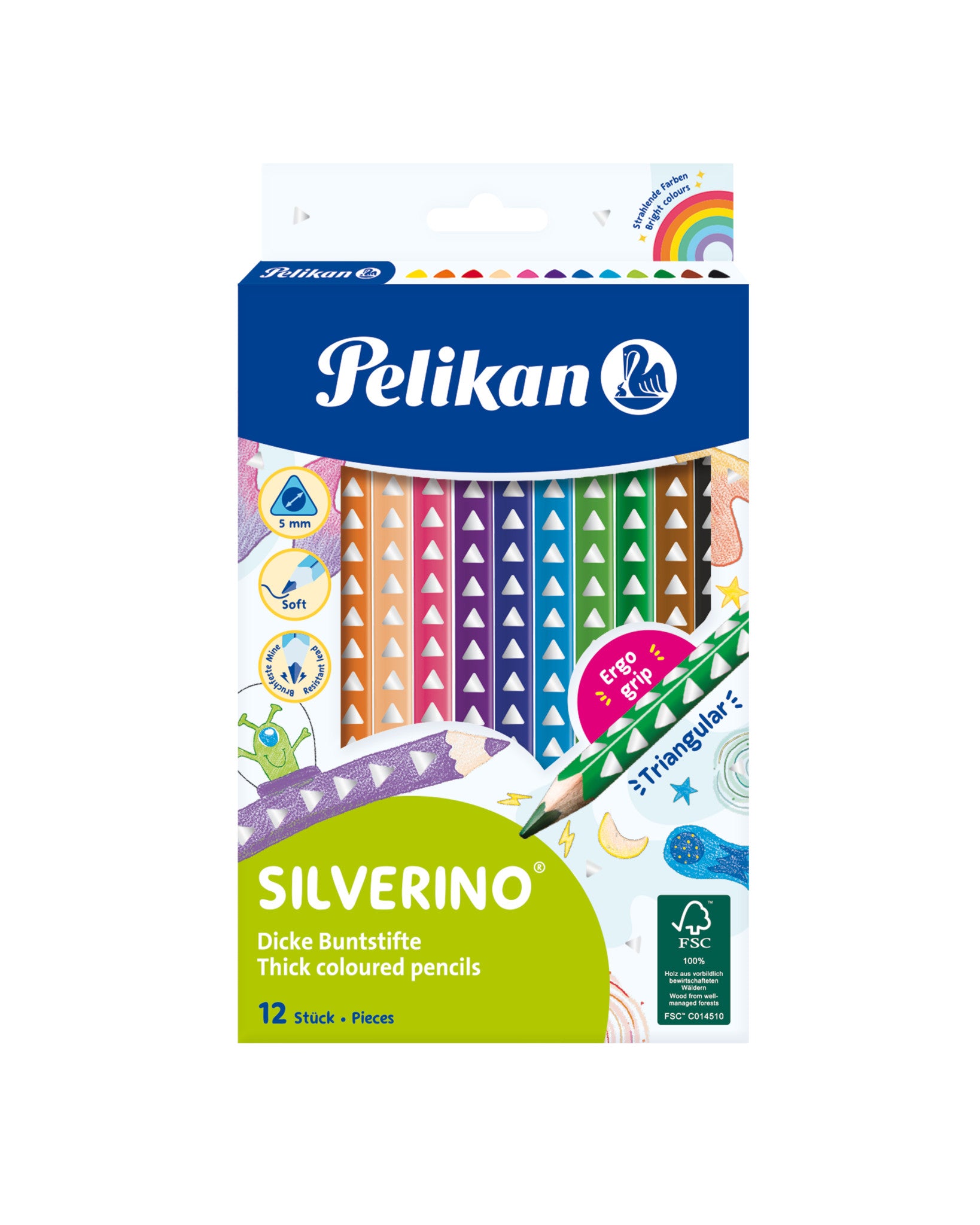 Pelikan Silverino Jumbo Color Pencils P-12