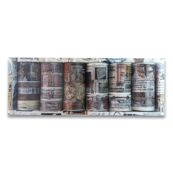 Vintage Washi Tape Decorative Tapes – Old Style (18 pcs)