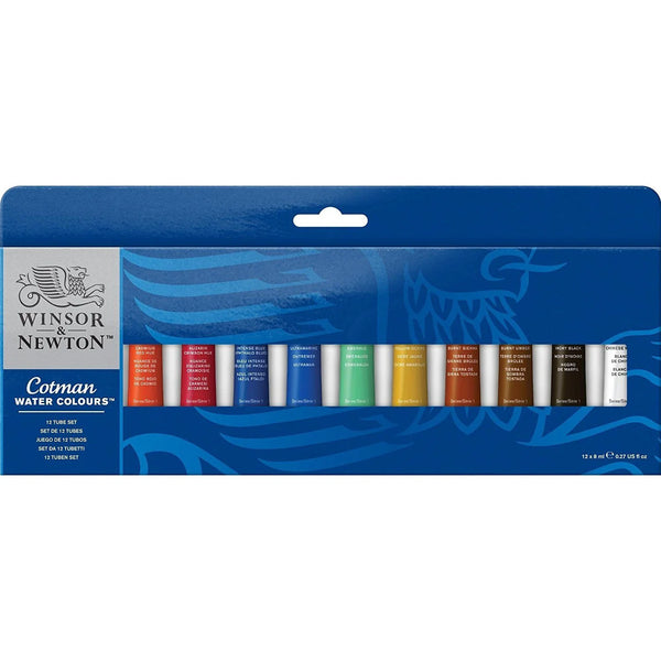 Winsor Newton  Cotman Water Colour 12x8ml Tube Set