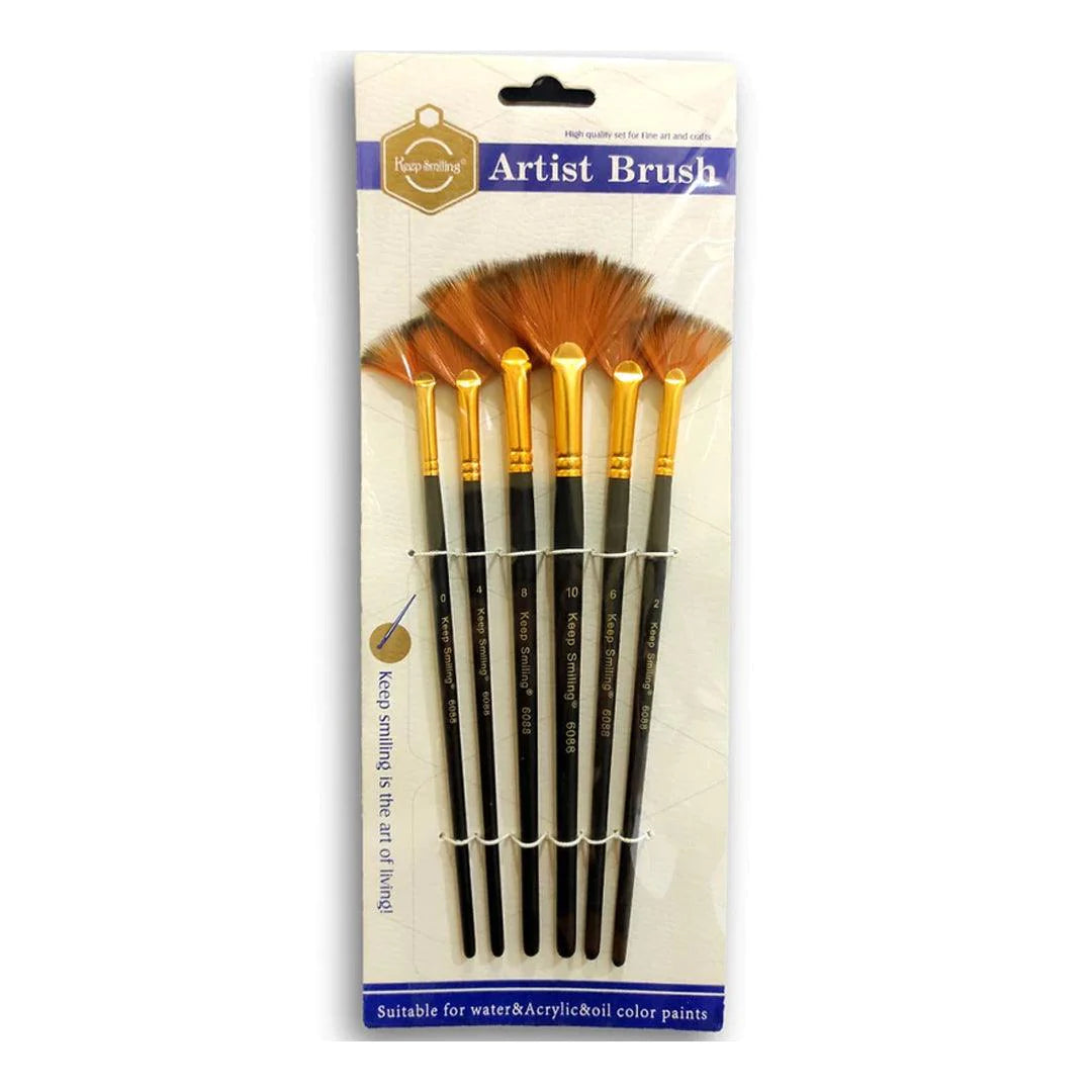 Keep Smiling Fan Brushes Set Of 6 Pieces