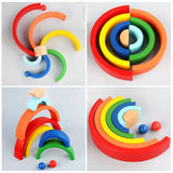 Rainbow Wooden Blocks Stacking